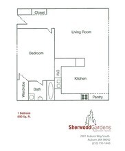 1 Bed, 1.00 Bath M10 floor plan